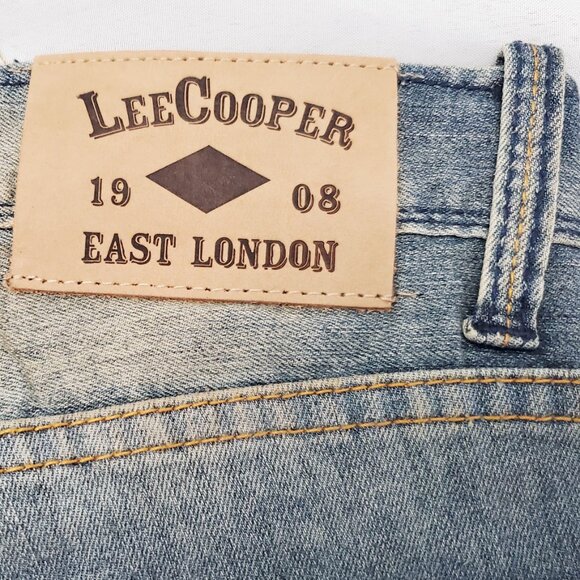 Lee Cooper East London Mens Zane Super Slim Tinted Distressed Denim Jeans Pants - Picture 9 of 10